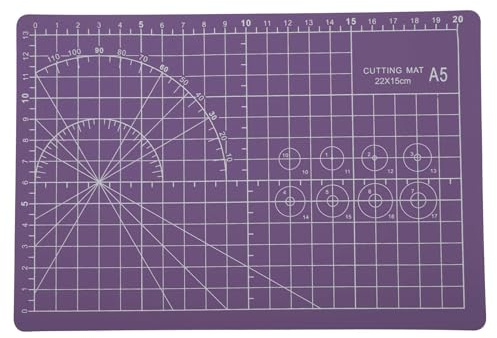 CAPASTEC Alfombrilla De Corte Autocicatrizante 22x15cm (A5) Doble Cara Tablero De Manualidades Alfombrilla De Costura Alfombrilla De Corte Para Manualidades De Costura Hobby Tela Morado
