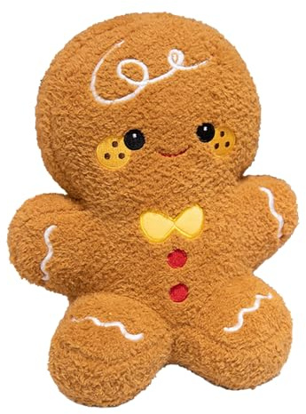 Muñeco De Peluche Hombre De Jengibre Navideño | Decoraciones Navideñas De Galleta De Jengibre - Cojín Abrazable para Dormir para Niños Niñas Adultos Cama Dormitorio Escritorio Auto Sillón Sofá