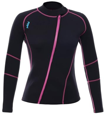 Miutii Mujer Traje de Neopreno Chaqueta de 3 mm Chaqueta de Buceo Traje de Neopreno Top Manga Larga Rashguard para Buceo Surf Snorkel Natación