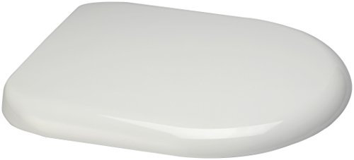 Euroshowers WHITE ONE SEAT Soft Close Toilet Seat with Top Fix / Blind Hole Fittings and ONE BUTTON Quick Release Hinges (D SHAPE ANTI-BACTERIAL SEAT)