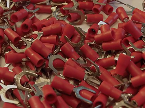 6.4 red fork terminal crimp connector ( for 6mm bolt or screw) 25 50 100 pack (25)