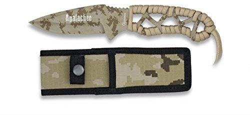 Cuchilleria Deportiva Albainox - 32251 - Cuchillo ALBAINOX APALACHEE. Hoja: 8.3 cm. Mango encordado. Funda de Nylon - Herramienta para Caza, Pesca, Camping, Outdoor, Supervivencia y Bushcraft