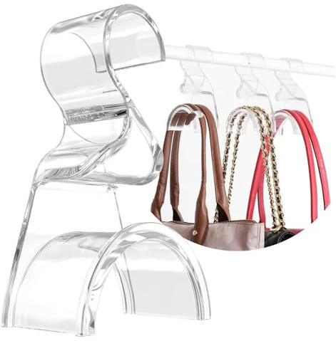 Clear Purse Hanger Closet 3 Pack, Acrylic Purse Hooks for Closet