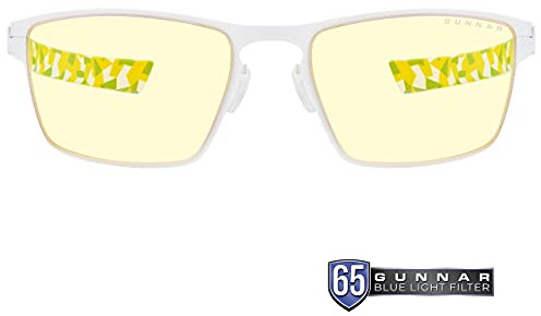 Gunnar Gaming- und Computerbrille - Kids - ESL Blade Lite (Age 12+), White Rahmen, Amber Linsen - Blaulichtfilter Brille, Premium Blaufilter, UV-Schutz,