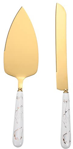 Couteau et Serveur pour gâteaux en Acier Inoxydable, 26,5cm, Set de découpe de gâteaux élégant pour Mariage, Anniversaire, fêtes