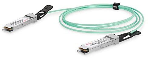 DIGITUS QSFP28 AOC-Kabel - 4 Kanäle 850nm VCSEL-Array - Vollduplex - 100 Gbps - 3m - bleifrei - SFF-8431 SFP+ - SFF-8432 SFP+ - Glasfaser-Kabel - Türkis