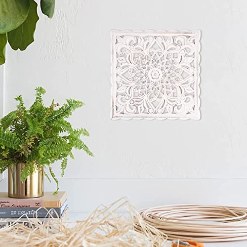QINGLANG Pannello decorativo da parete in legno intagliato con motivo floreale, intagliato, decorativo, arte rustica, decorazione da parete per casa, corridoio, camera da letto, soggiorno, bar,