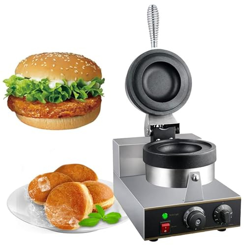 LZDOYY Macchina per Waffle elettrica per Hamburger, pressa per panini Antiaderente Macchina per Hamburger Macchina per Waffle per Gelato in Macchina per Cono di cialda per Hamburger di cialde,A