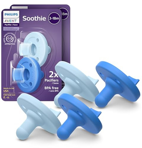 Philips Avent Soothie Baby Pacifier for 3-18 Months, BPA-Free, 4-Pack