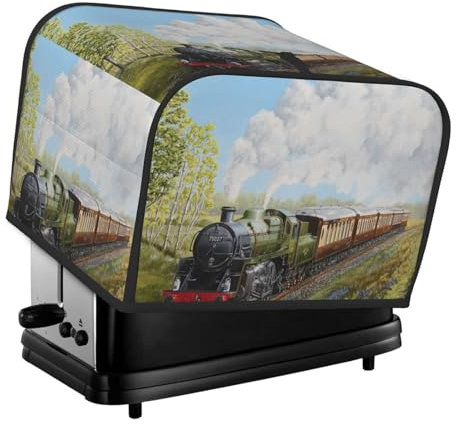 Toaster Cover, 4 Slice Toasters Dust Cover Bread Maker Cover Toaster Oven Cover, Steam Train And Railway