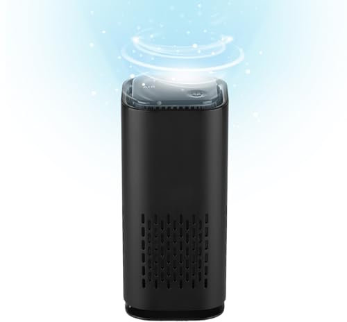 Air Purifier for Bedroom, Air Filter, Air Cleaner, Pet Air Purifier, Dog Smell Eliminator for House, Air Frenshener for home, Allergies, Dust, Pet Dander, Odour, Smoke, Office,Desktop (Black)