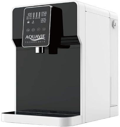 Aquavie Technologie - OsmoTOUCH - Fontana dell'acqua purificata da Osmosi Inversa e Sterilizzazione - Distributore istantaneo di acqua Temperata e calda - Serbatoio da 4,5 L