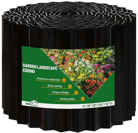 SnugNiture Corrugated Metal Garden Edging,6 x 40' Sturdy Lawn Edging Border,Landscape Edging Border for Lawn, Flower Bed,Garden and Yard