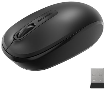 Incase Wireless Mobile Mouse 1850 – Designed by Microsoft – Compact, Comfortable, Right/Left Hand Use, 6-Month Battery Life, Nano Transceiver, Works with Mac/Windows 8/10/11 (Black)
