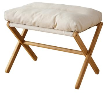 CHZIMADE Folding Footrest Stool Foot Rest Ottoman Footstool Step Changing Stool Romovable Soft Cushion for Living Room Bedroom