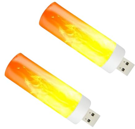 USB Night Light Flame antorcha - Lámpara LED en de vela LED | Iluminación exterior/interior portátil, lámpara de mesa de humor para dormitorio, fiesta, decoración del hogar, efecto de fuego de
