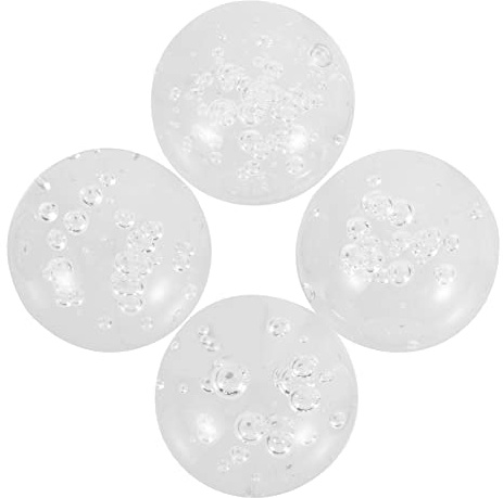 IMIKEYA 4pcs Cracked Bubble Ball Glass Sphere DIY Fake Mountain Aquarium Decor Indoor Tabletop Craft