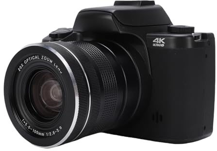YUEHISY Cámara Digital para Fotografía, Cámara Vlog 4K 75MP con WiFi, Zoom Óptico 20X, Pantalla Táctil de 4, Batería de 3000mAH, con Flash, Zapata