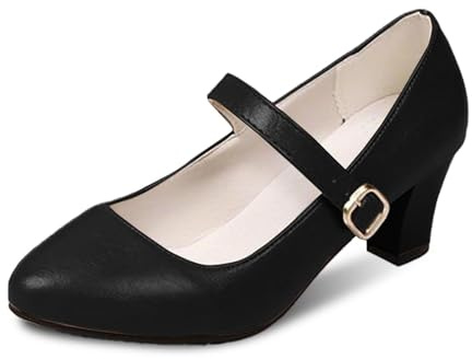 Chaussures de Danse sévillanes avec Talon, Sangle réglable, Semelle antidérapante pour Femme