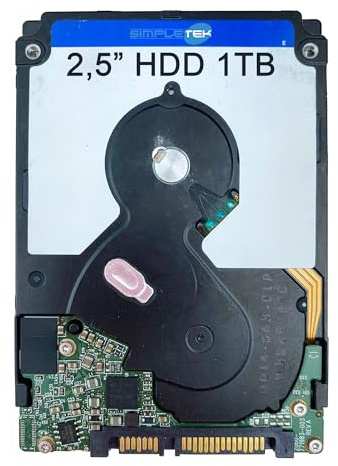 SIMPLETEK - 1 TB SATA III 2,5 intern hårddisk - HDD-hårddisk för bärbara datorer, allt-i-ett-datorer och externa lådor (renoverad)