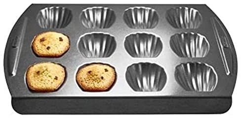 lakeland Non-Stick 12 Hole Madeleine Tin 31.5cm x 30cm – Sure Grip Handles Oven Safe Up to 240°C