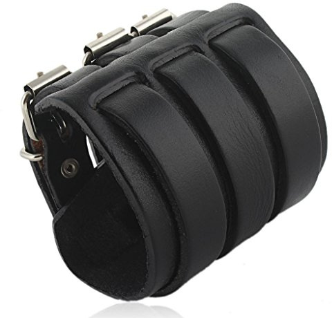 EVER FAITH Hombre 3 Capas Correa Cinturón de Cuero Unisex Pulsera