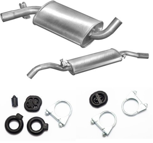 Golf 2 II KOMPLETTEANLAGE AUSPUFF MITTELTOPF ENDTOPF + MONTAGESATZ