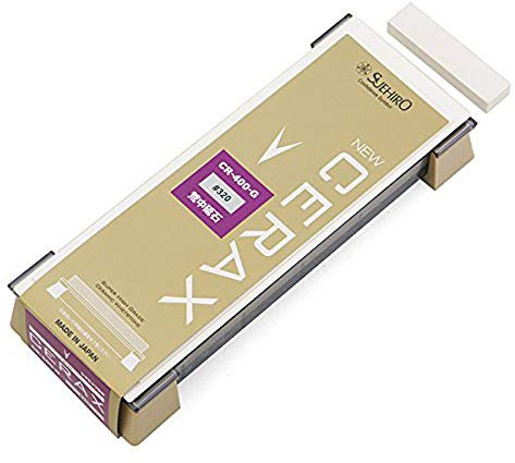 Suehiro pietra per affilare NUOVO CERAX CR-400-G: Pietra per affilare di grandi dimensioni #320, Pietra da ammollo: 20,6 x 7,3 x 2,3 cm