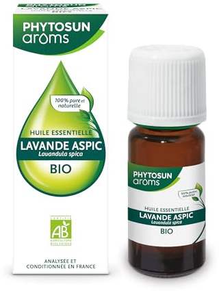 PHYTOSUN AROMS - Huile Essentielle Lavande Aspic Bio - HEBBD - 100% Pure & Naturelle - 100% Bio - Analysée & Conditionnée en France - 10 ml