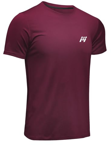 MEETWEE Maglietta Uomo, Maglia a Manica Corta Asciugatura Rapida Fitness T-Shirt da Sport per Corsa Palestra Fitness (Rosso, M)