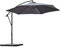 Sekey Ampelschirm Alu 300 cm Sonnenschirm mit Kurbel Gartenschirm Kurbelschirm mit Kurbelvorrichtung UV50+ Sonnenschutz Robust und Stabil für den Garten Dunkelgrau