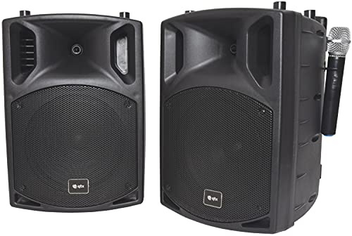 qtx | PAV10 Portable PA | 400W Max Power Bluetooth Connectivity & CD/DVD player, 2 x 10 100W