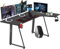Dripex Bureau Gaming Ergonomique, Table d'ordinateur en Forme de L, Grand Bureau de Jeu avec Panier à Boissons et Crochet pour Casque, Adapté au Bureau et à la Maison 160 x 100 x 75 cm