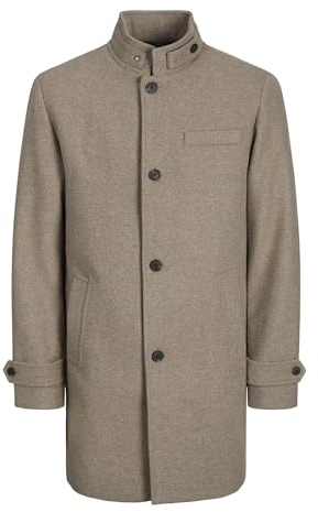 JACK & JONES Abrigo de lana Jjemelton Sn para hombre, Crudo, M