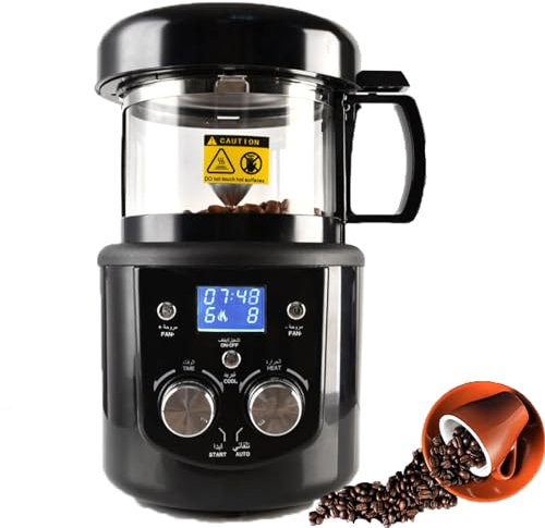 Kafferost Med Dubbla Knoppar, Kommersiell Automatisk Kaffemaskin Med Eldkraft, Vind, Timingfunktion, Bakvikt 100 G, Kaffebönkvarn För Olika Nötter, Te, Jordnötter