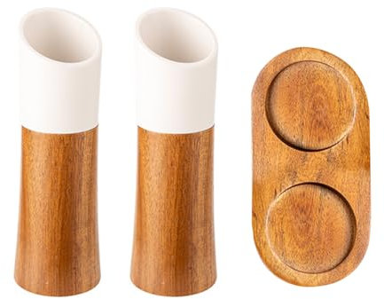 Set di macinaspezie per legno efficiente, macinino per legno, macinino in ceramica regolabile