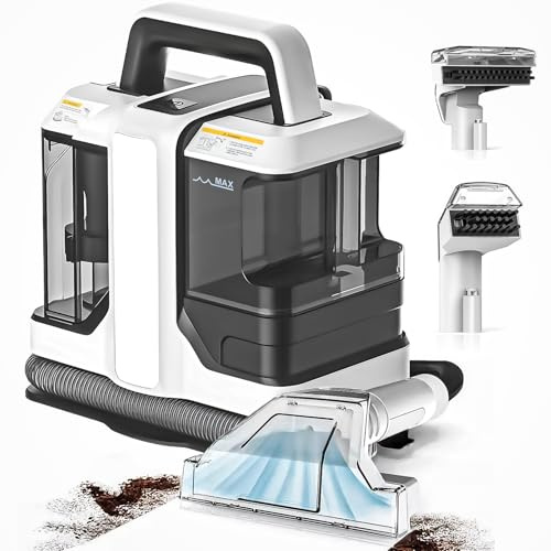 Mini Portable Carpet Cleaner Machine with Dual Size Brushhead, Multi-Purpose and Upholstery Cleaner, Handheld Deep Carpet Cleaning Machine, Spot Cleaner for Couch, Rugs, Car Seats and Pet Stains