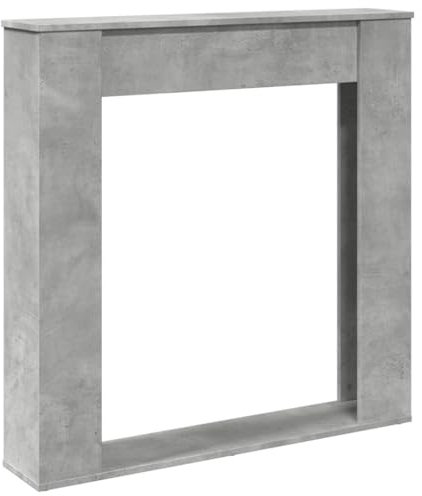 vidaXL Cornice per Camino Grigio Cemento 100x20x100 cm in Truciolato, cornice per caminetto, struttura per camino, decorazione camino