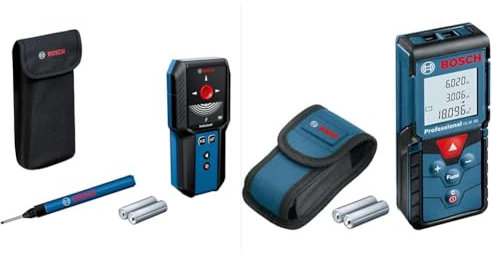 Bosch Professional Ortungsgerät GMS 120-27 (Ortet nicht-magnetisches Metall, magnetisches Metall, Spannungsleitungen, Holz) & Laser Entfernungsmesser GLM 40 (bis zu 40 m, 2x 1,5-V Batterien)