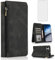 Compatible with Oneplus Nord 4 5G Wallet Case Tempered Glass Screen Protector and Zipper Retro Leather Flip Cover Card Holder Stand Cell Accessories for One Plus 1plus 1+ Nord4 CPH2663 Women Men Black