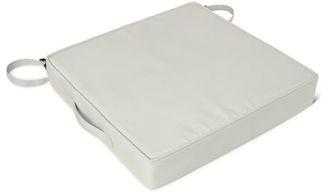 Amazon Basics Cojín para Silla Exterior. 48.2 x 48.2 x 7.6 cm. Beige. Paquete de 2