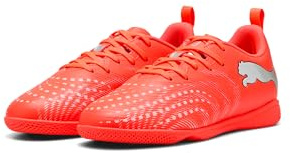 PUMA Future 9 Play IT JR - Tenis de fútbol, Color Rojo, Blanco, Negro y Plateado, Talla 13 de Reino Unido, Rojo Brillante Puma Blanco Puma Negro Puma Plata, 32 EU