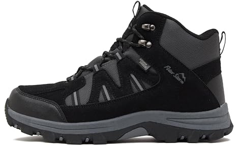 Peter Storm Men's Buxton Mid Walking Boot with High Traction Rubber Sole & Speed Lacing, Waterproof, Breathable, Lightweight, Durable (Black, UK Footwear Size System, Adult, Men, Numeric, Medium, 9)