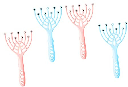 DEARMAMY 4 Piezas Masajeador De Cabeza Manual De Aparato De Masaje Garras De Masaje De Cabelludo Para Salón Uso Bolas De Acero