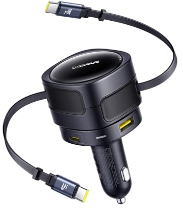 Baseus Enjoyment Max Car Charger with USB-C USB-C Cavi and USB-A US