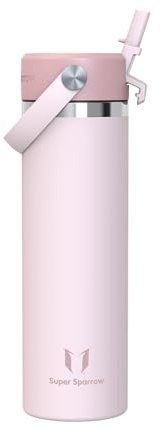Sparrow SwivelSip Botella Termica - Botella Agua Acero Inoxidable Boca Ancha con Pajita - 750ml - Sin BPA y Antifugas - para Deporte, Gimnasio, Oficina, Yoga, Ciclismo