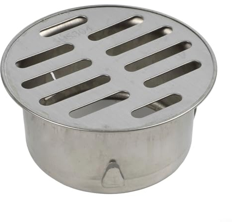 Besttoolifes Cubierta de drenaje plana redonda de acero inoxidable 304, gruesa para patio, techo, jardín, balcón, rejilla para accesorios de tubería de PVC de 50-200 mm (75 mm)