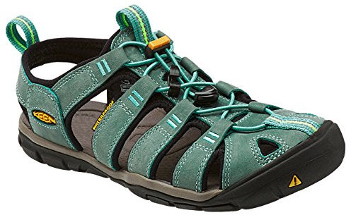 KEEN Damen Clearwater CNX Sandalias, Mineral Blue/Yellow Leather, 41 EU