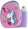 Smash 22841 Insulated, Polyester, 500 milliliters, Reverse Sequin Unicorn Lunch Bag and 500ml Bottle,8.5cm x 25.5cm x 25cm, Pink/ Purple