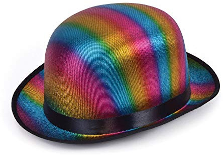 Bristol Novelty- Bowler Chapeau Melon Arc-en-Ciel, Unisex Adult, BH714, Multicolore Halloween